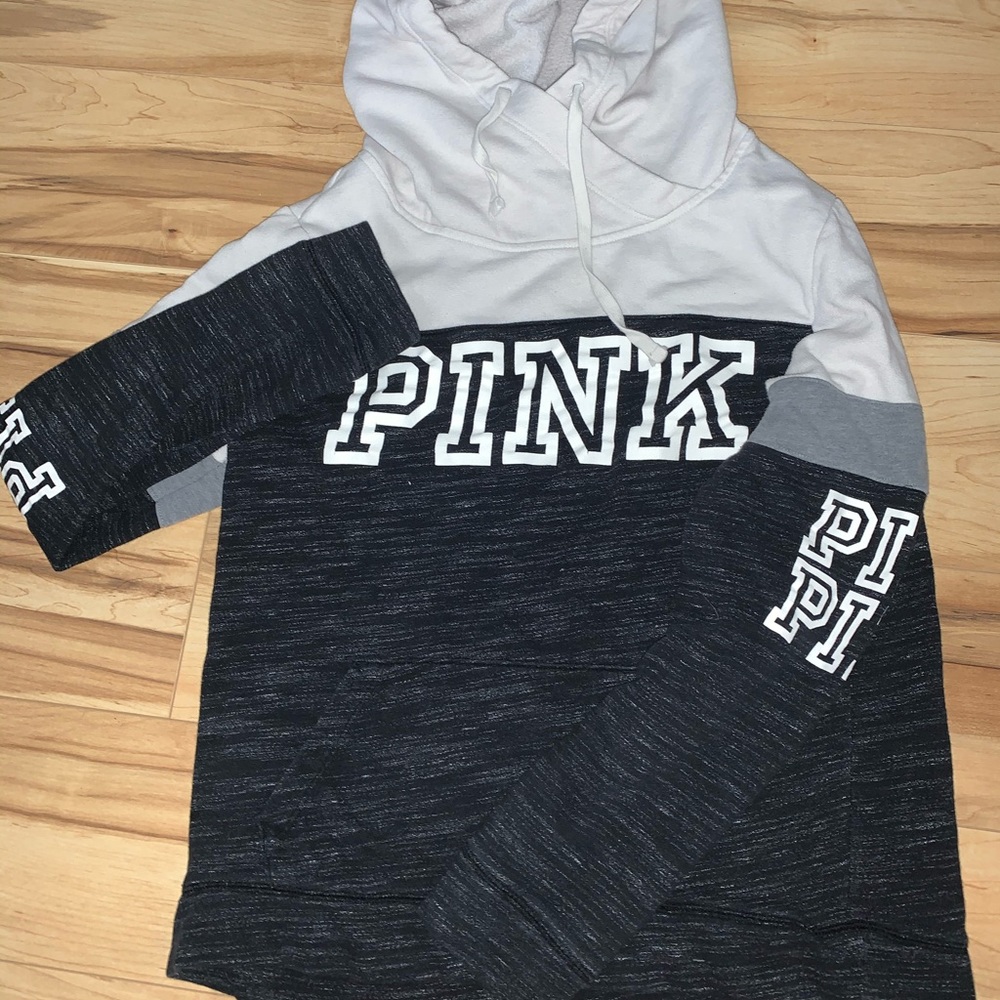Pink mock neck hoodie